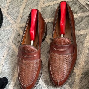 Allen Edmonds Woven Brown Leather Loafers